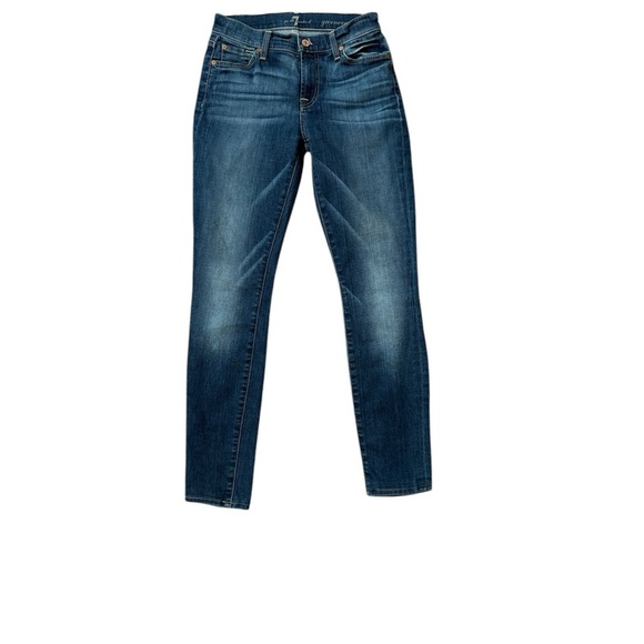 7 For All Mankind Gwenevere Skinny Women's Fading Blue Jeans Size 25 - Picture 1 of 7